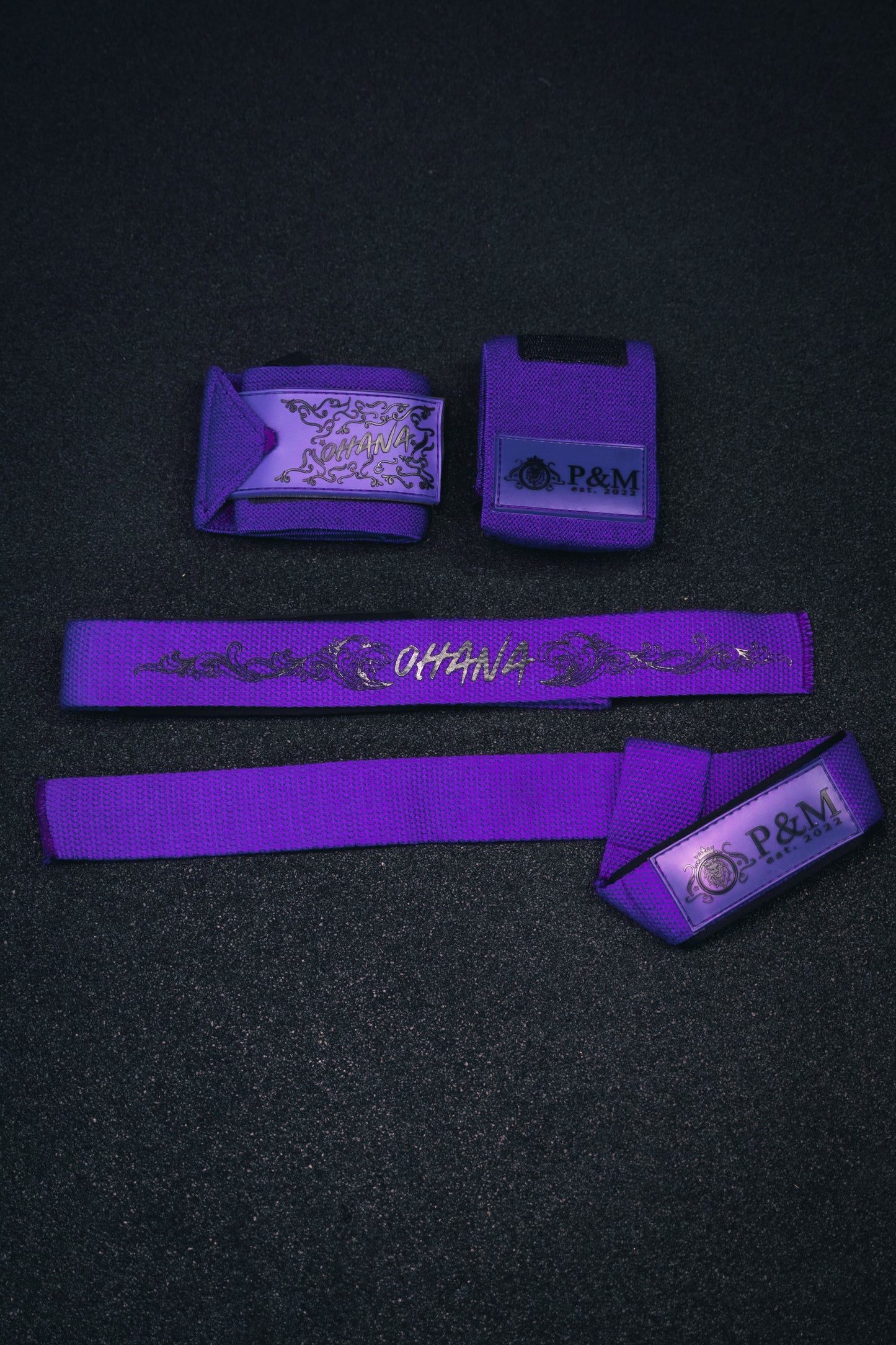 P&M | BLACK OHANA LIFTING STRAP & WRIST WRAP SET