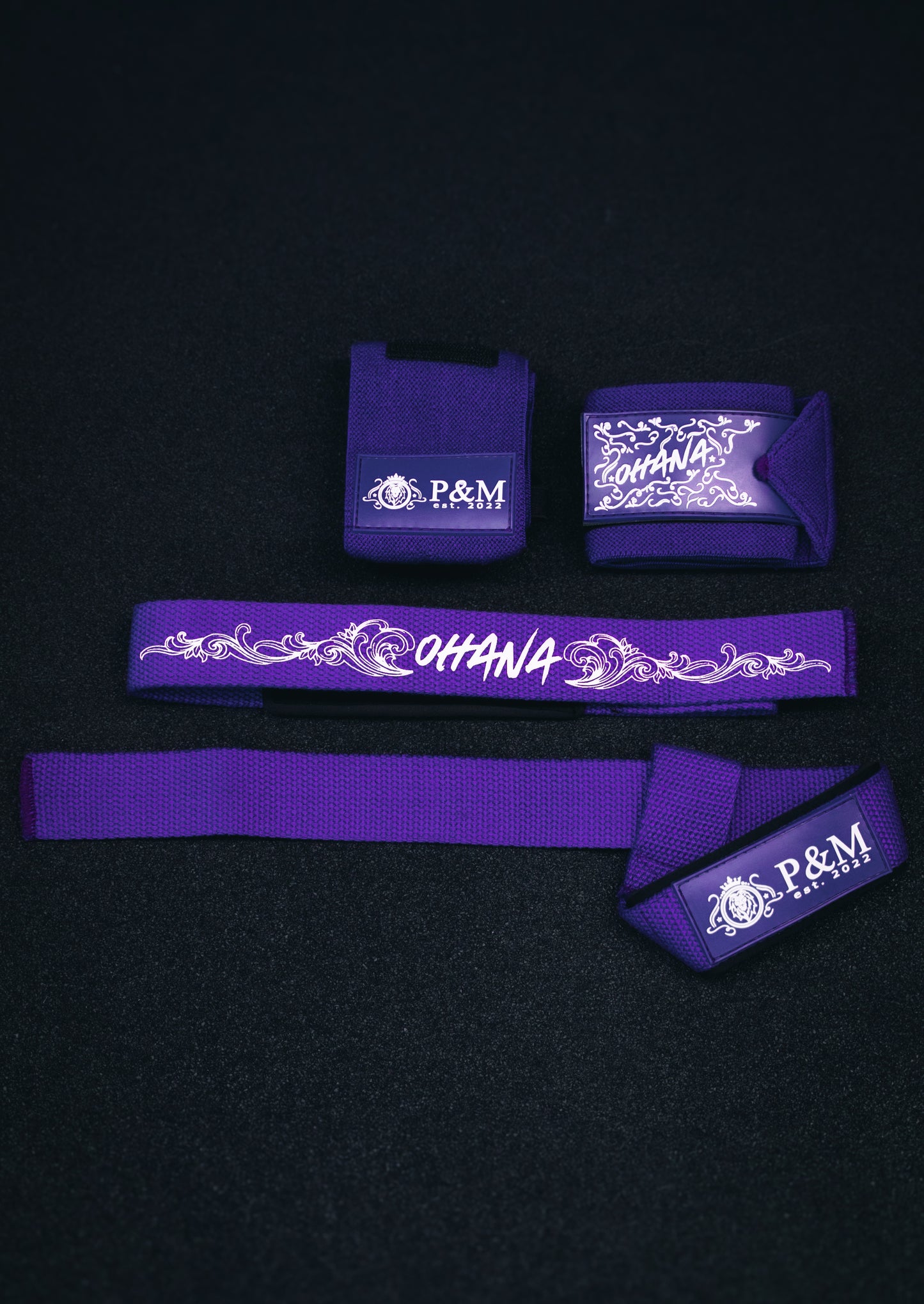 P&M | WHITE OHANA LIFTING STRAP & WRIST WRAP SET