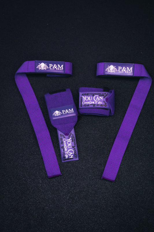 P&M | PURPLE LIFTING STRAP & WRIST WRAP SET