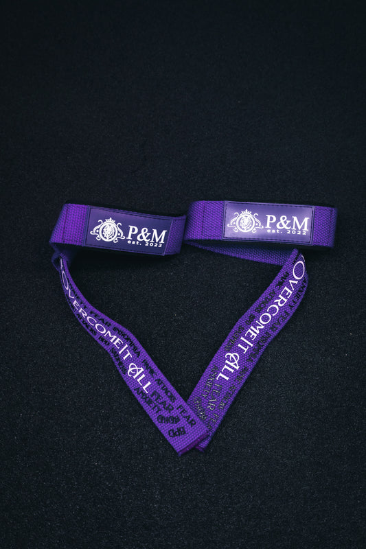 P&M | PURPLE ''YOU CAN OVERCOME IT ALL'' LIFTING STRAPS